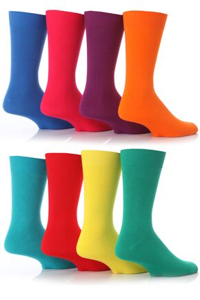 Mens 1 Pair SockShop Colours Single Cotton Rich Socks In 8 Colours 12-14 Mens - Electric Blue
