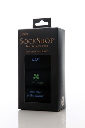 Mens 3 Pair SockShop Individual Best Dad In The World Gift Box