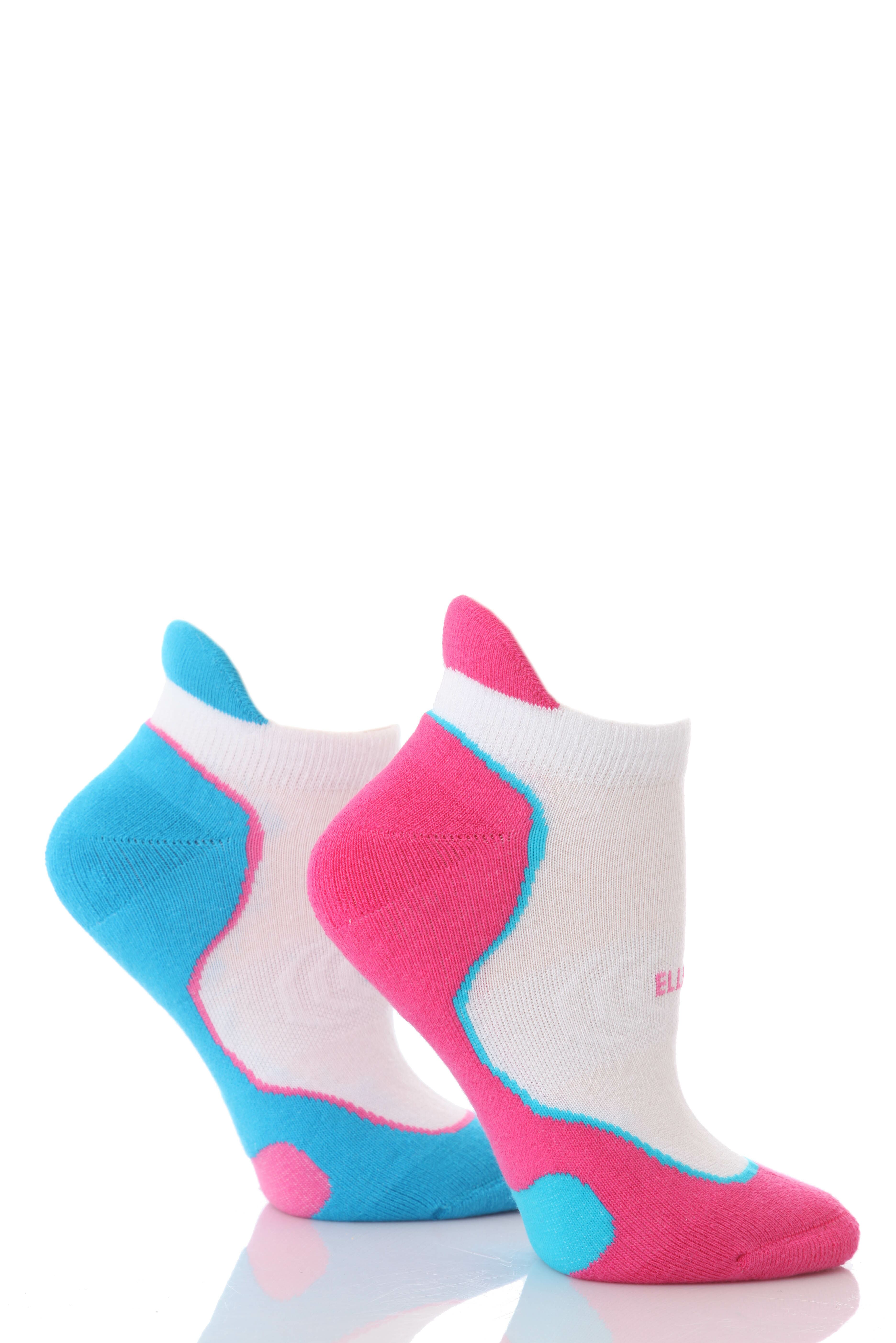 Ladies 2 Pair Elle Sports Trainer Liners In 3 Colours Turquoise