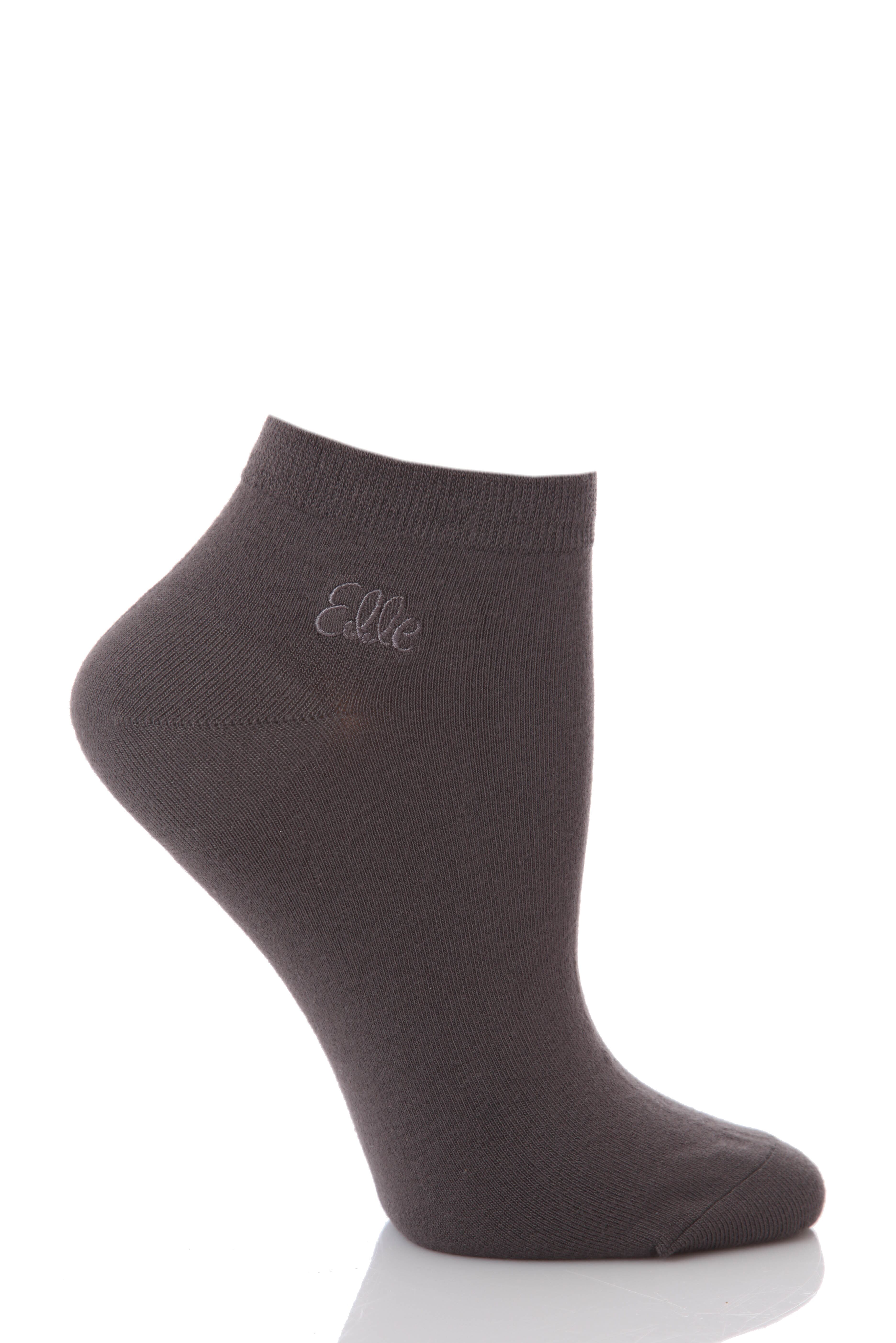 Ladies 2 Pair Elle Plain Bamboo Trainer Liners In 5 Colours Navy