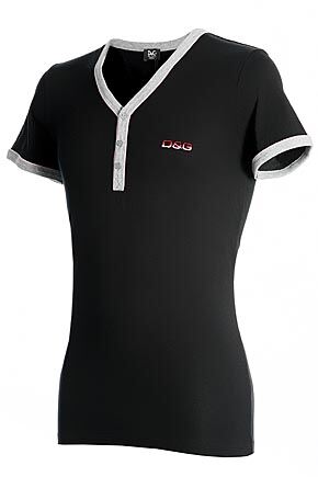 Mens D&G Underwear Tournament Button Up V Neck T Shirt 50% OFF White Large