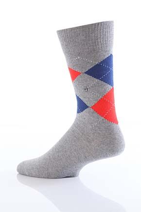 Mens 1 Pair Burlington Norfolk Cotton Mix Argyle Sock 33% OFF Dark Navy 40-46