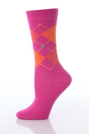 Ladies 1 Pair Burlington Whitby Extra Soft Argyle Sock 33% OFF