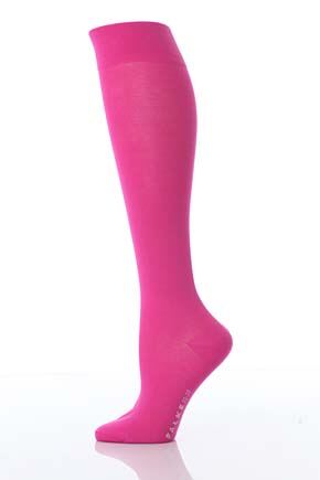 Ladies 1 Pair Falke Cotton Touch Knee High Socks In 10 Colours Black