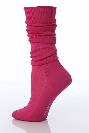 Ladies 1 Pair Falke Fashion Ribbed Slouch Socks In 5 Colours Wedgewood 4-5