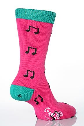 Mens 1 Pair Corgi 100% Cotton Music Notes Socks In 4 Colours Peacock L