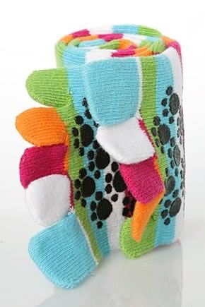 Kids 1 Pair SockShop White Bright Stripe Toe Socks 68.5 Kids  Multi Coloured