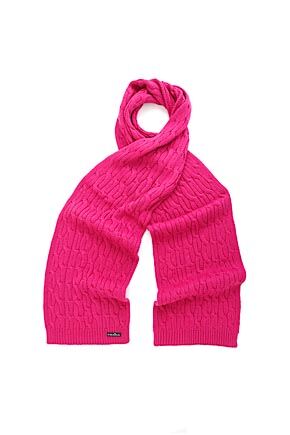 Ladies Fraas Super Soft Cable Knit Scarf In 3 Colours Navy