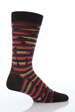 Mens 1 Pair Pantherella Cotton Lisle Rio Mirage Fashion Socks 25% OFF Charcoal L