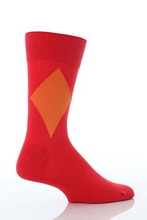 Mens 1 Pair John Smedley Alvin Diamond Socks 25% OFF Hazelnut-Pool