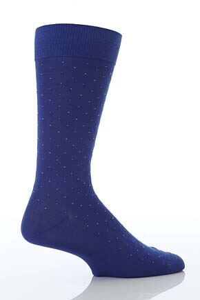 Mens 1 Pair Pantherella Cotton Lisle 2 Colour Dot Socks In 4 Colours Dark Grey Mix M