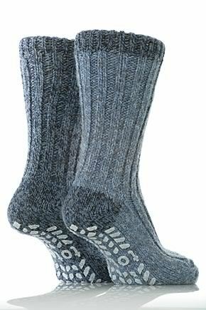 Mens 2 Pair Totes Naturals Wool Blend Slipper Socks In 2 Colours Charcoal Grey
