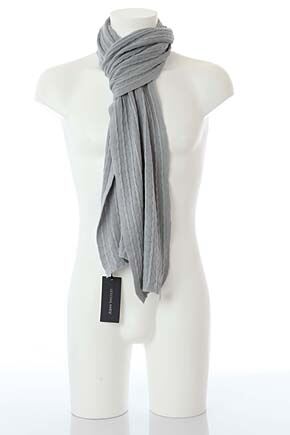 Mens John Smedley Elijah Cable Knit 100% Cotton Scarf In 2 Colours Black