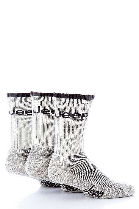 Mens 3 Pair Jeep Luxury Terrain Socks Gift Box In 2 Colours Black - Charcoal