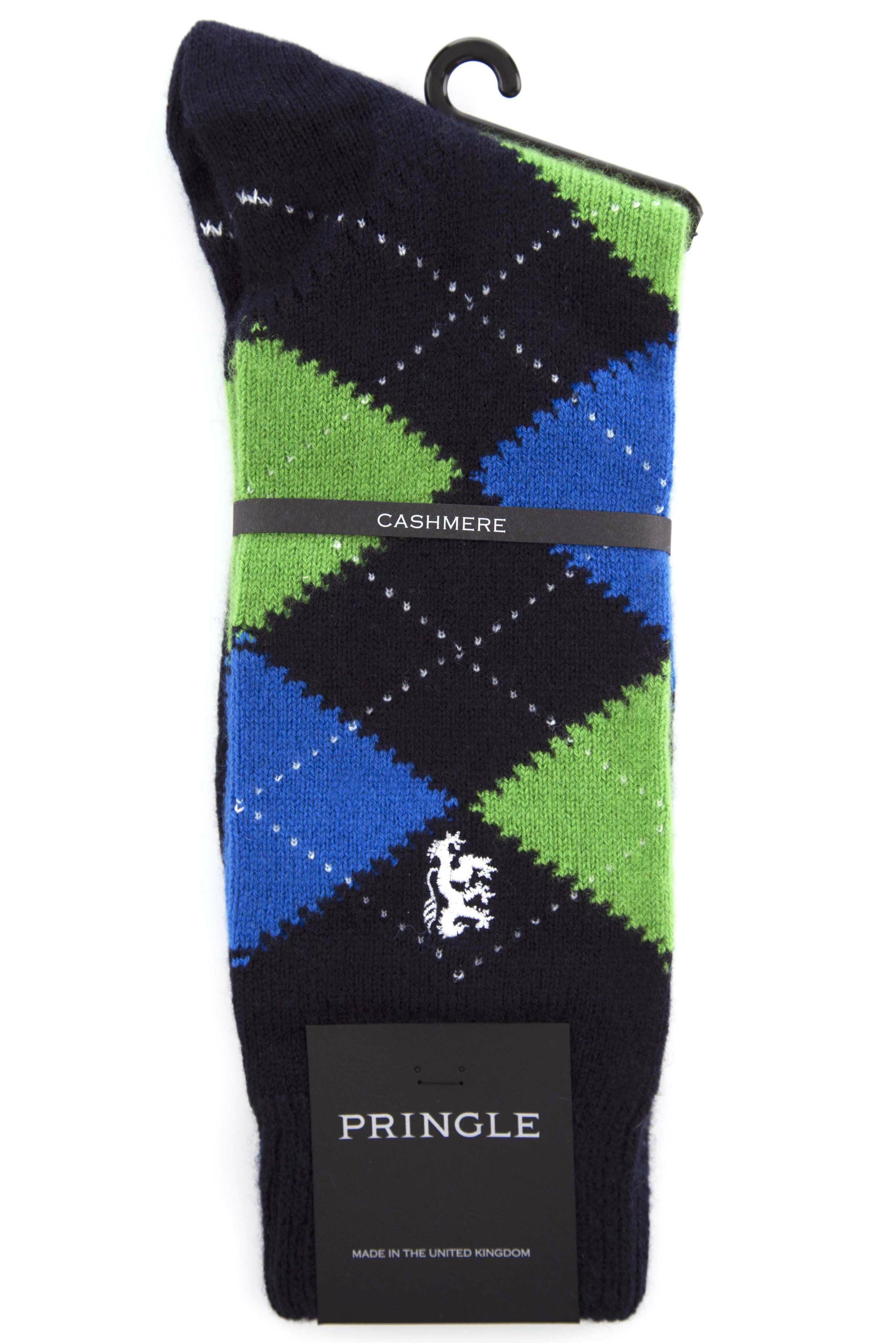 Mens 1 Pair Pringle Of Scotland 85 Cashmere Argyle Socks In 8 Colours
