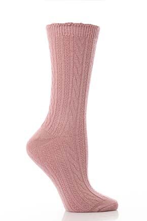 Ladies 1 Pair Levante Shetland Sock In 5 Colours Mulberry