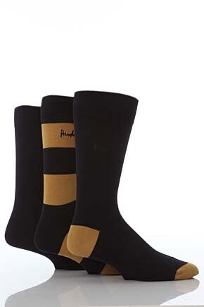 Mens 3 Pair Pringle Kentallen Block Striped Socks 25% OFF Navy & Mustard
