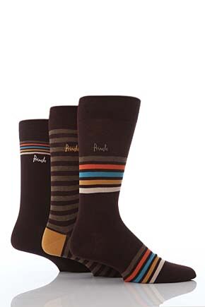 Sock Shop Mens 3 Pair Pringle Glasgow Multi Striped Socks In 4 Colours Charcoal