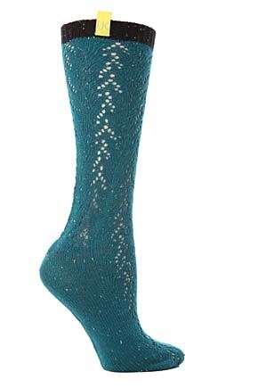 Ladies 1 Pair Urban Knit Contrast Top Calf Length Pelerine Socks 33% OFF Cream
