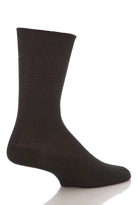 Mens 1 Pair SockShop Fine Checker Pattern Mercerised Cotton Socks In 5 Colours Beige