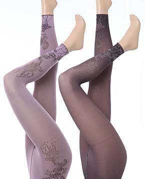 Ladies 1 Pair Falke Aquarel Flower Reversible Leggings 25% OFF Iris L