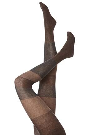 Ladies 1 Pair Calvin Klein Wide Blocked Stripe Tights In 3 Colours Dark Denim M-L