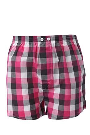Mens 1 Pack Pringle Pink Check Woven Boxer Shorts Pink Large