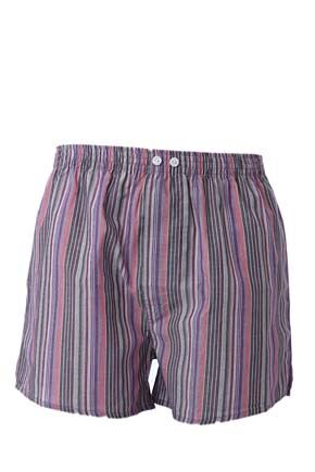 Mens 1 Pack Pringle Striped Woven Boxer Shorts Purple Large