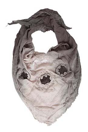 Ladies Kikiyo Linen Triangle Scarf In 3 Colours Beige