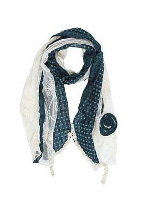 Ladies Kikiyo Roselace Fashion Scarf In 5 Colours Navy
