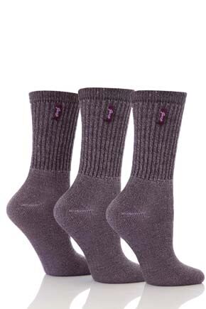 Ladies 3 Pair Jeep Vintage Socks In 3 Colours Pink