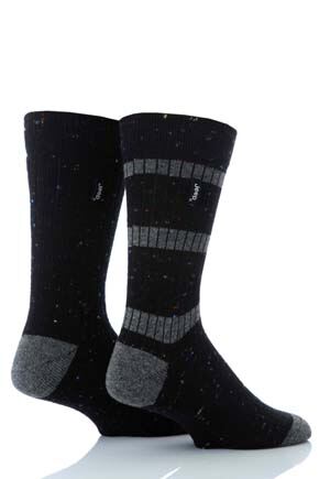 Mens 2 Pair Jeep Speckle Yarn Boot Socks In 3 Colours Blue