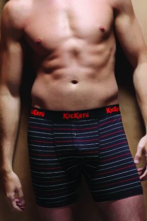 Mens 1 Pair Kickers Button Fly Pin Stripe Boxer Shorts Black S