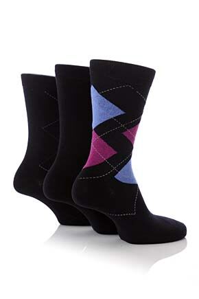 Mens 3 Pair Pringle Dundee Fashion Argyle Sock 25% OFF Grey