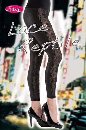 Ladies 1 Pair Silky Lace Reptile Leggings 33% OFF Large