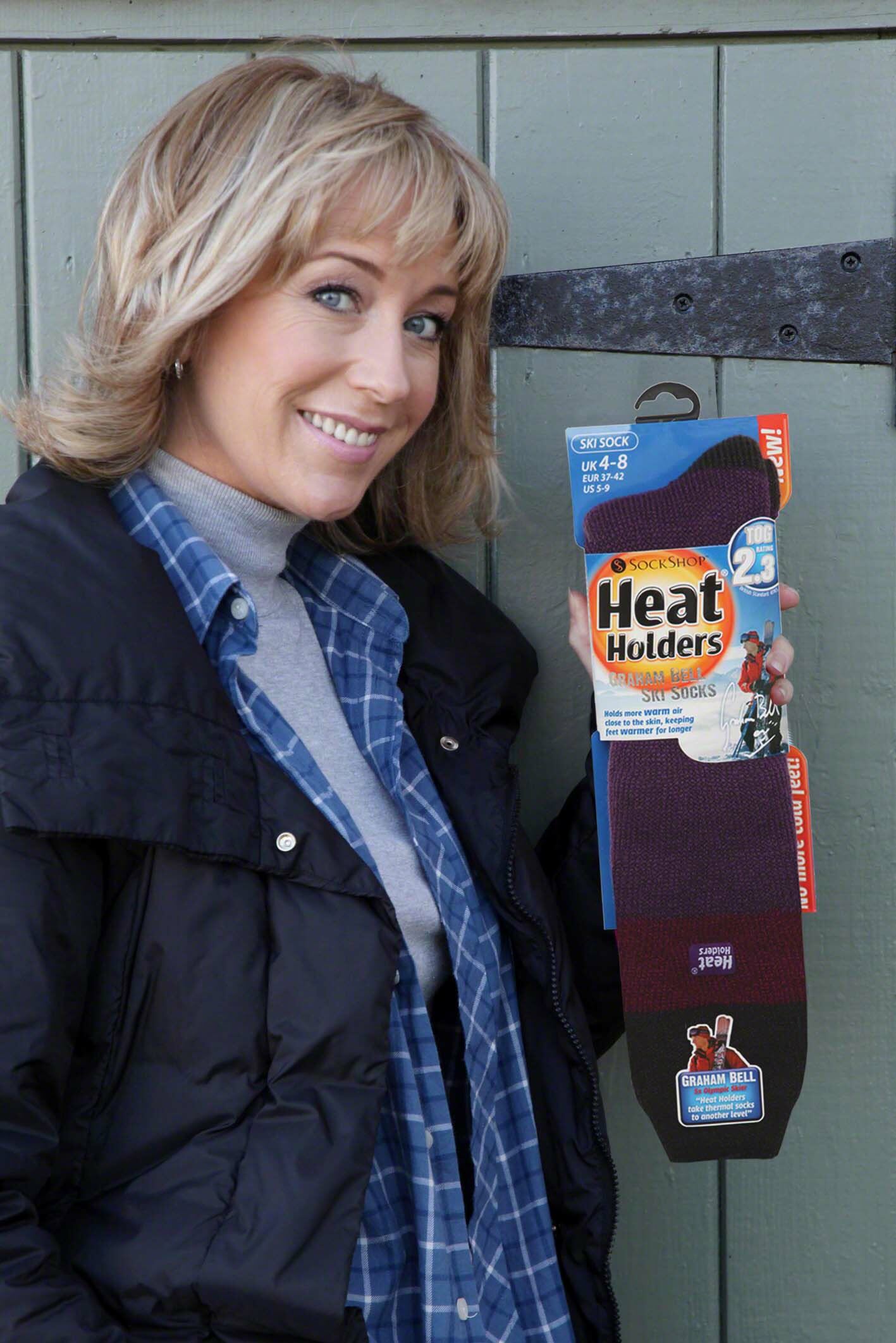 Ladies 1 Pair Heat Holders Thermal 2.3 Tog Ski Socks In 6