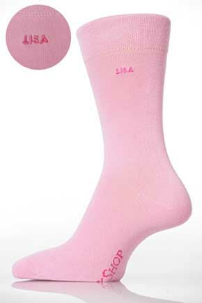 Ladies 1 Pair SockShop Individual Embroidered Name - LISA