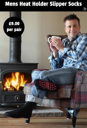 Mens Heat Holder Slipper Socks >