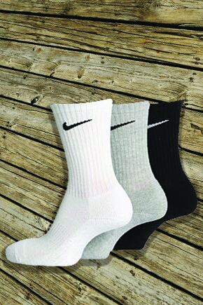 Mens & Ladies 3 Pair Nike Sports Cotton Half Cushioned Crew Socks In 3 Colours White