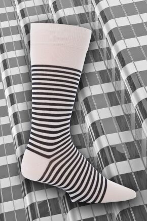 Mens 1 Pair Pantherella Cotton Lisle Thin Striped Socks 25% OFF Scarlet L