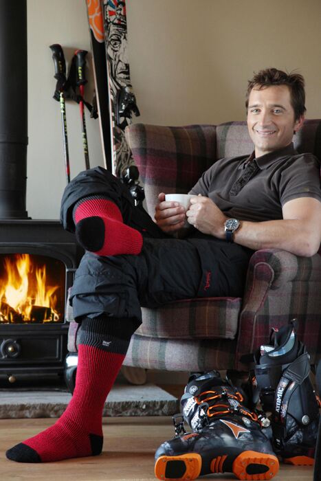 Mens 1 Pair SockShop Heat Holders Thermal 2.3 Tog Ski Socks In 5 Colours Charcoal - Navy