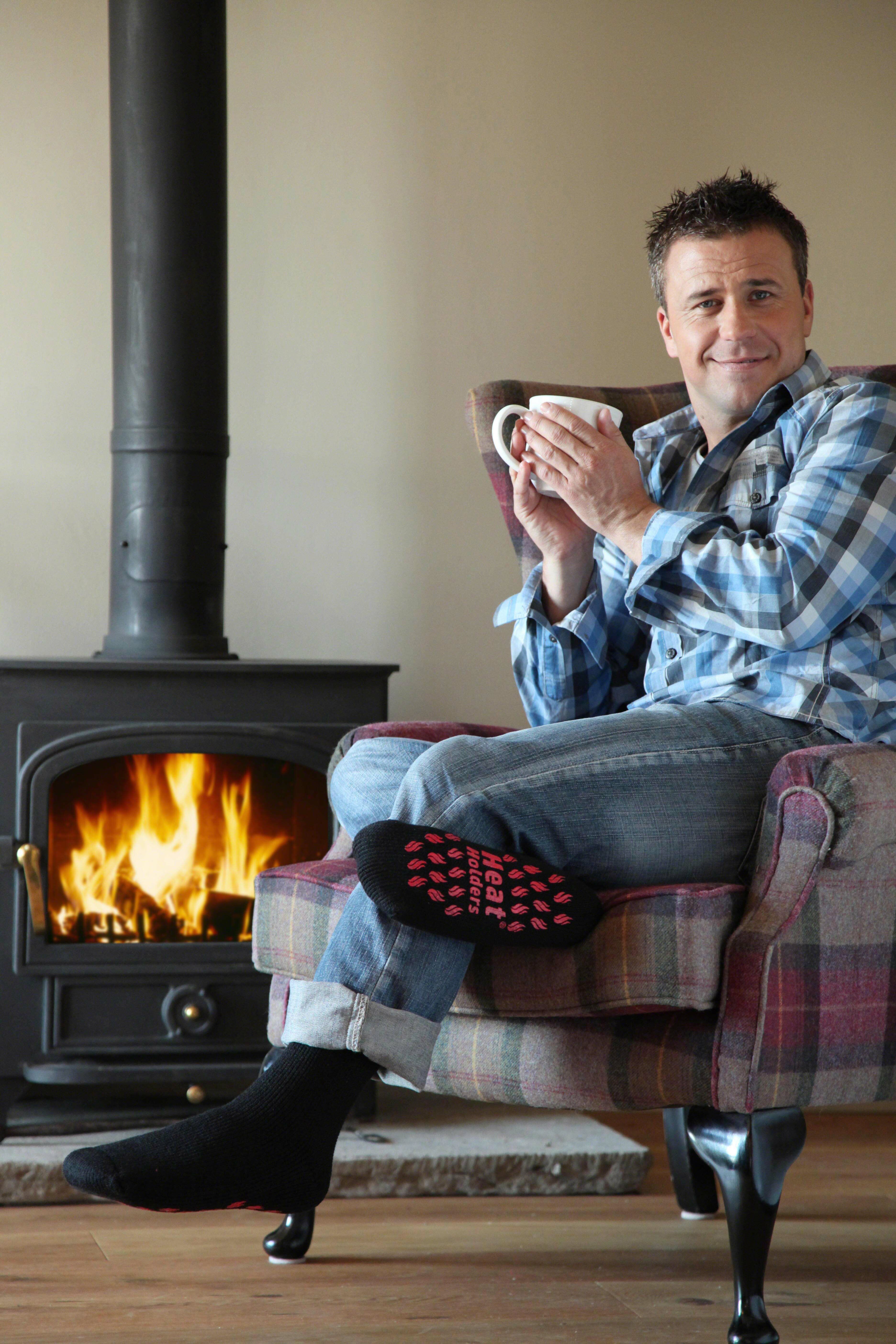 Mens 1 Pair SockShop Heat Holder Thermal Slipper Socks with a 2.3 Tog Rating In 4 Colours