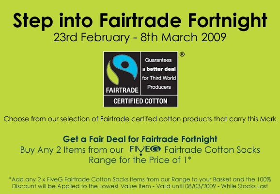 Fairtrade Fortnight at SockShop.co.uk- Five G Fairtrade Cotton Socks
