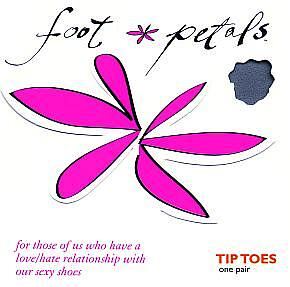 Ladies 1 Pair Levante Foot Petals Tip Toes In 2 Colours Nero