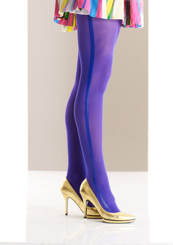 Ladies 1 Pair Jonathan Aston Shiny Tonal Side Stripe Tights 33% OFF Black Medium-Large