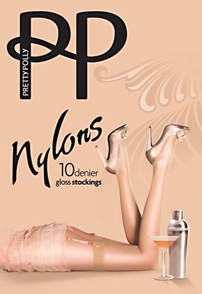 Ladies 1 Pair Pretty Polly Nylons - Stockings In 3 Colours Black