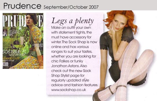Prudence- September/October 2007 at SockShop.co.uk- Go On Treat Your Feet! Prudence- September/October 2007 at SockShop.co.uk- Go On Treat Your Feet!