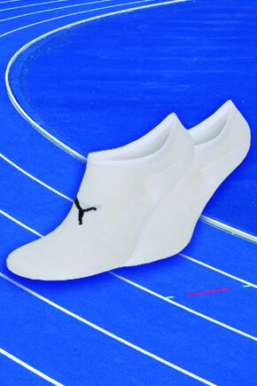 Mens & Ladies 2 Pair Puma Invisible Footie Socks In 2 Colours White 2.5-5