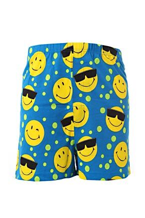 Mens 1 Pair Magic Boxer Shorts In Smiley Pattern Blue Smiley XL