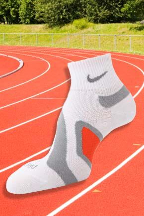 Mens & Ladies 1 Pair Nike Elite Running Cushioned Stability Left & Right Quarter Socks In 2 